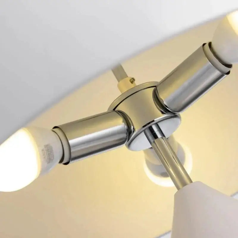 Modern chrome finished DecorBites LED mushroom table lamp with three arms holding white LED bulbs for stylish lighting