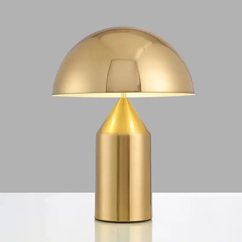 Gold-colored decorbites led mushroom table lamp with sleek metallic finish for modern living room or bedroom decor