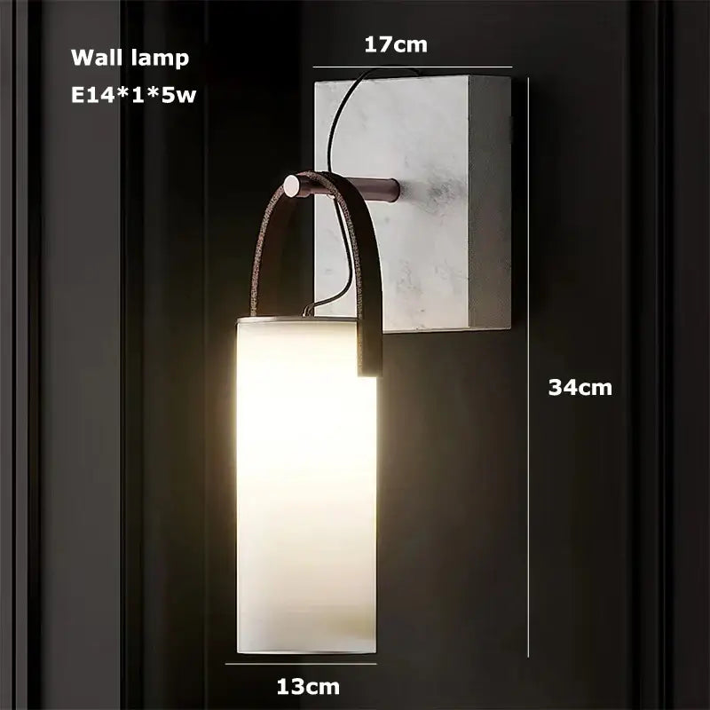 Modern minimalist wall lamp with rectangular frosted glass shade and dark metal frame for decorbites led natural lighting