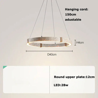 Modern circular pendant light with textured metallic finish and integrated led lighting from decorbites led natural stone round chandelier