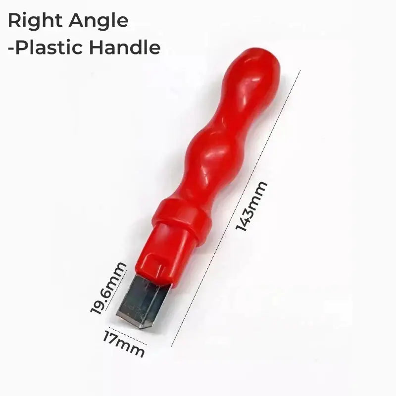 Red plastic-handled decorbites led neon carving knife with metallic blade for woodworking and neon light installation