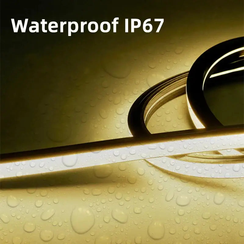 Decorbites™ led neon rope lights in golden color with ip67 waterproof rating and sleek modern outdoor design