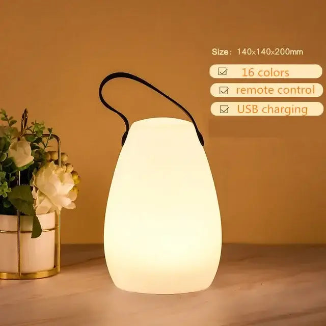 Decorbites™ led night light portable white lantern with usb charging and black handle for home camping outdoors