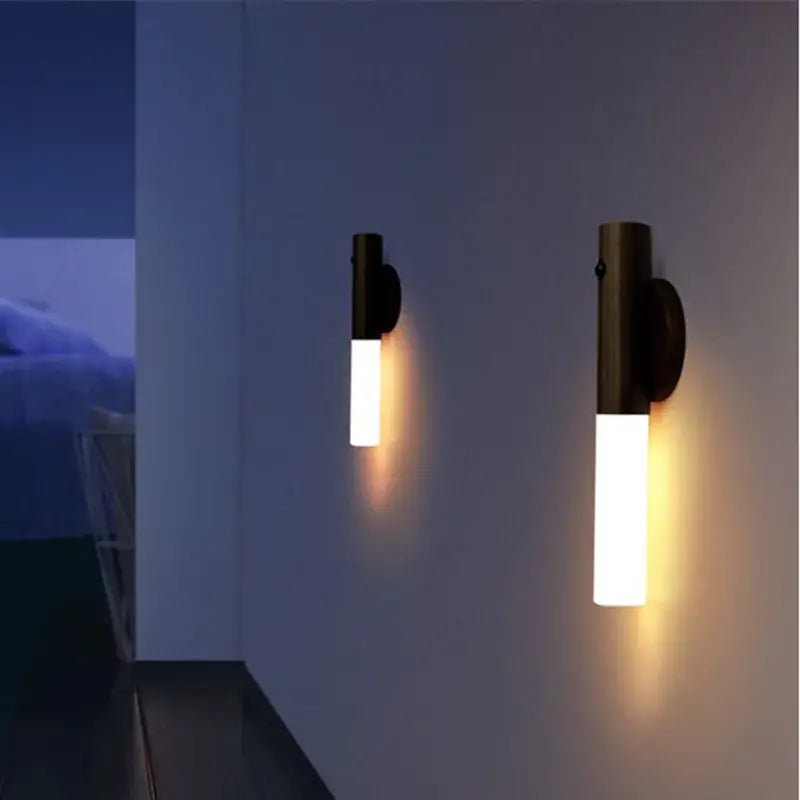 Modern black cylindrical decorbites led night light wall sconces with warm white led panels for bedside use