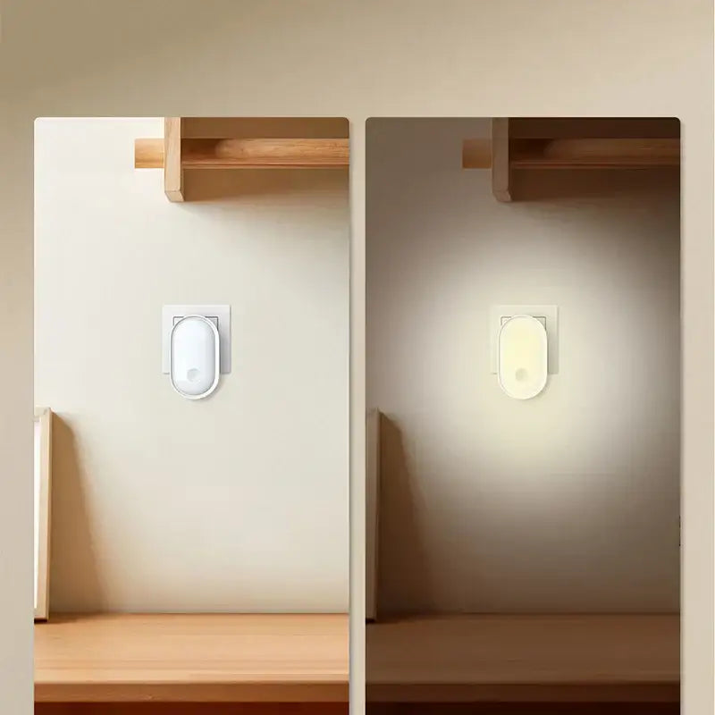 White oval-shaped decorbites led night light with smooth minimalist design and light control induction for bedroom use