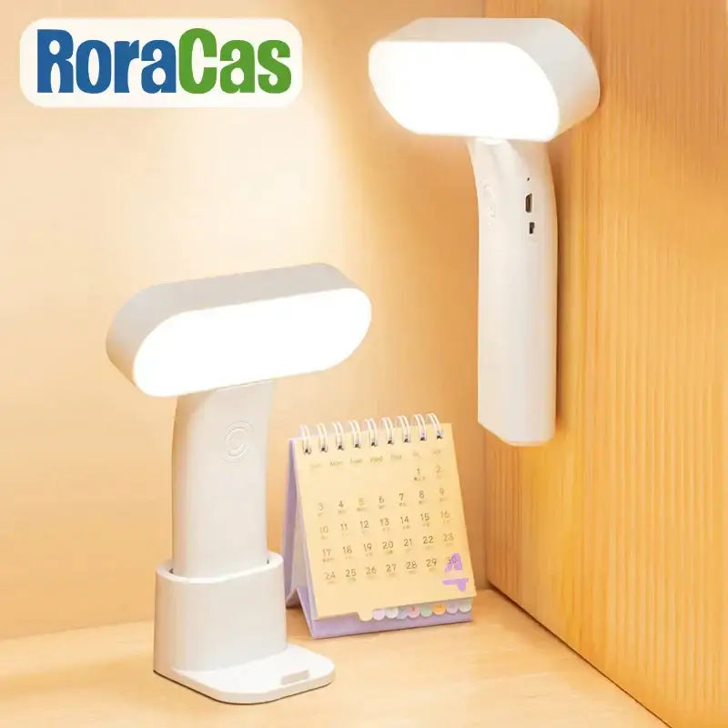 White roracas led desk lamp with adjustable arm and modern design featured in decorbites led nightlight product line
