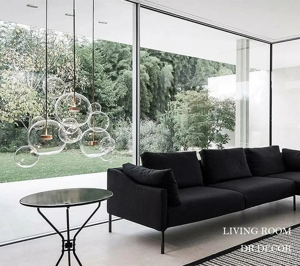 Clear glass bubble pendant lights with copper metal fixtures in decorbites™ led nordic bubble chandelier for home lighting