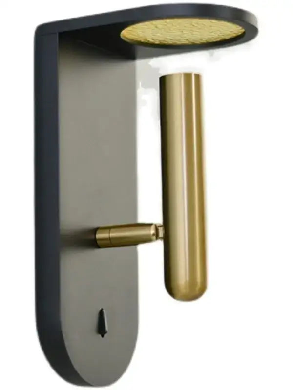 Modern wall lamp decorbites led nordic with matte black backplate brass arm and textured gold led nordic flame light head