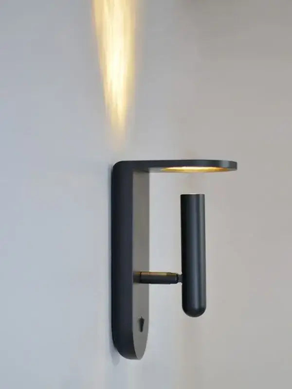 Black matte decorbites led nordic wall lamp with cylindrical led nordic flame effect and subtle gold accents for home decor