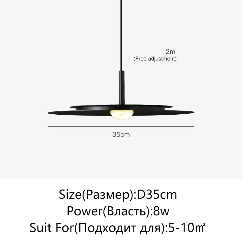 Black minimalist decorbites led nordic flying saucer chandelier with sleek layered disc design and warm-toned bulb