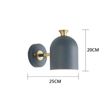 Modern gray dome-shaped DecorBites LED Nordic wall lamp with brass accent for kitchen dining bedroom study use