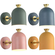 Modern decorbites led nordic wall lamp with matte dome shades in muted hues and brass hardware for versatile room use