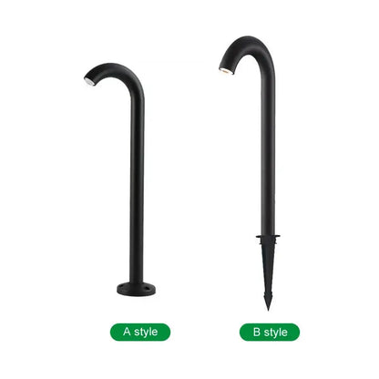 Black decorbites led outdoor aluminum bollard light with matte finish and curved modern design for landscape lighting