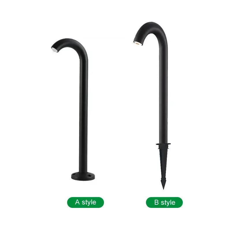 Black decorbites led outdoor aluminum bollard light with matte finish and curved modern design for landscape lighting