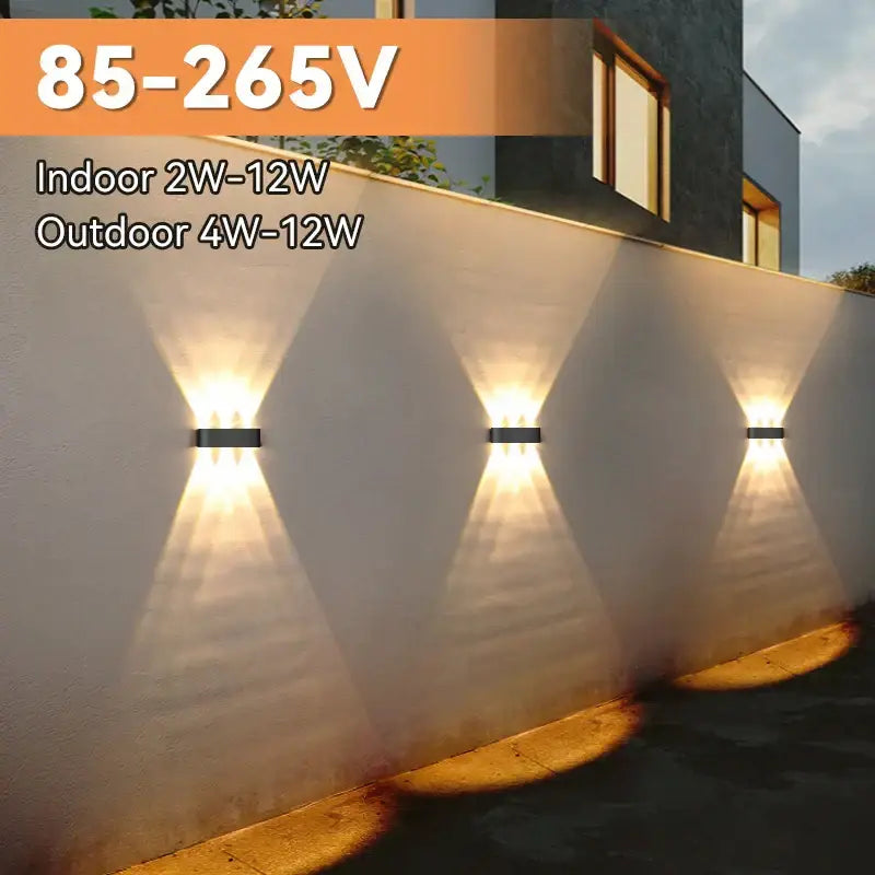 Modern black decorbites led outdoor wall light with warm focused lighting for garden and porch use