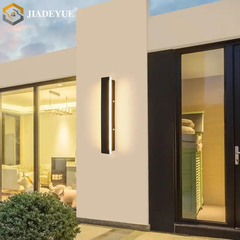 Modern black rectangular decorbites™ led outdoor wall lamp with sleek minimalist design for balcony and garden lighting