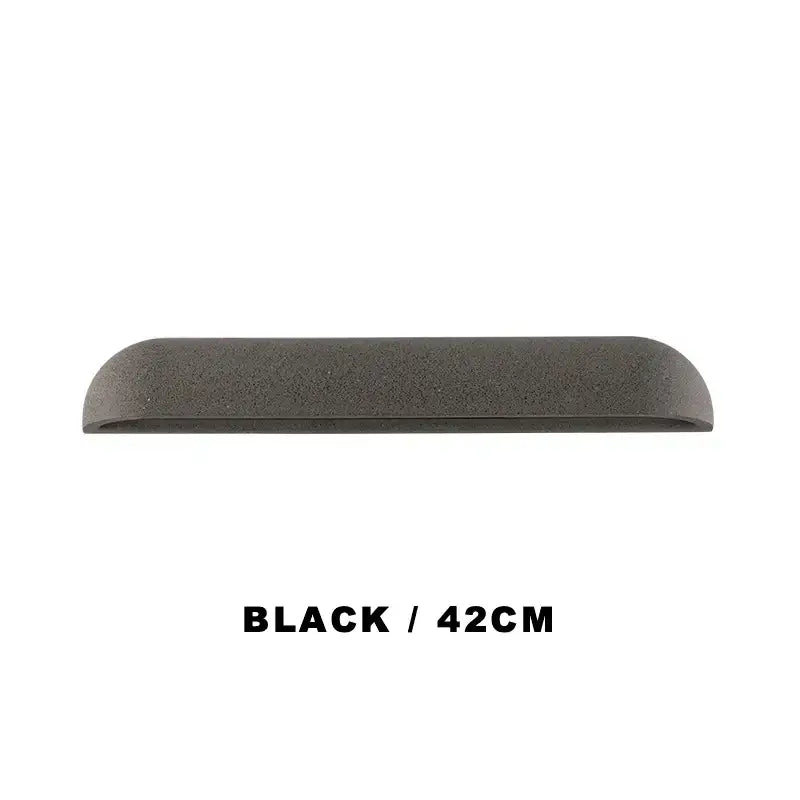 Black 42cm long semi-circular decorbites led outdoor wall lamp with textured matte finish for garden stone decoration