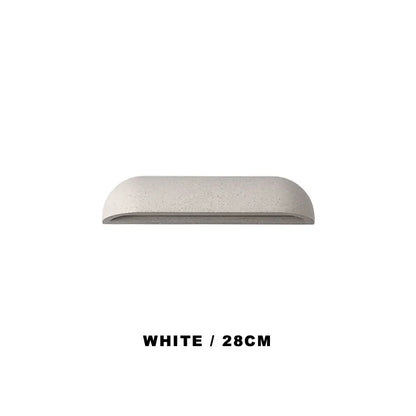 White 28cm DecorBites led outdoor wall lamp with textured concrete finish for Japanese garden stone travertine decor