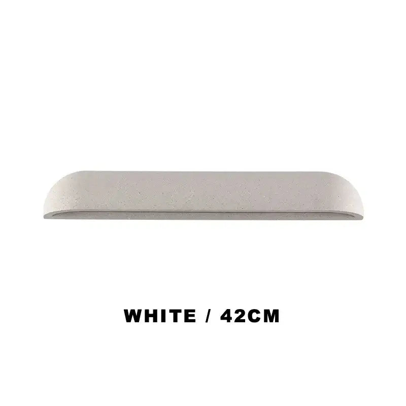 White 42cm long modern minimalist wall lamp with textured concrete finish decorbites led outdoor wall fixture