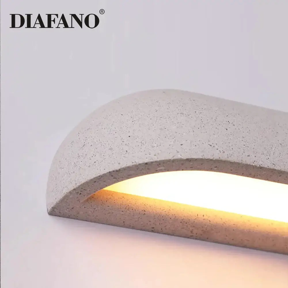 Diafano arched concrete wall lamp with warm glowing light for DecorBites LED outdoor wall Japanese garden decor