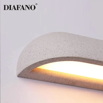 Diafano arched concrete wall lamp with warm glowing light for DecorBites LED outdoor wall Japanese garden decor