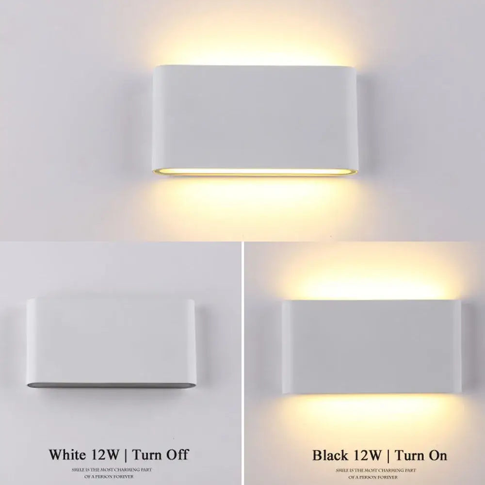 Modern rectangular decorbites led outdoor wall lamps with sleek black or white finish and warm led outdoor wall lighting