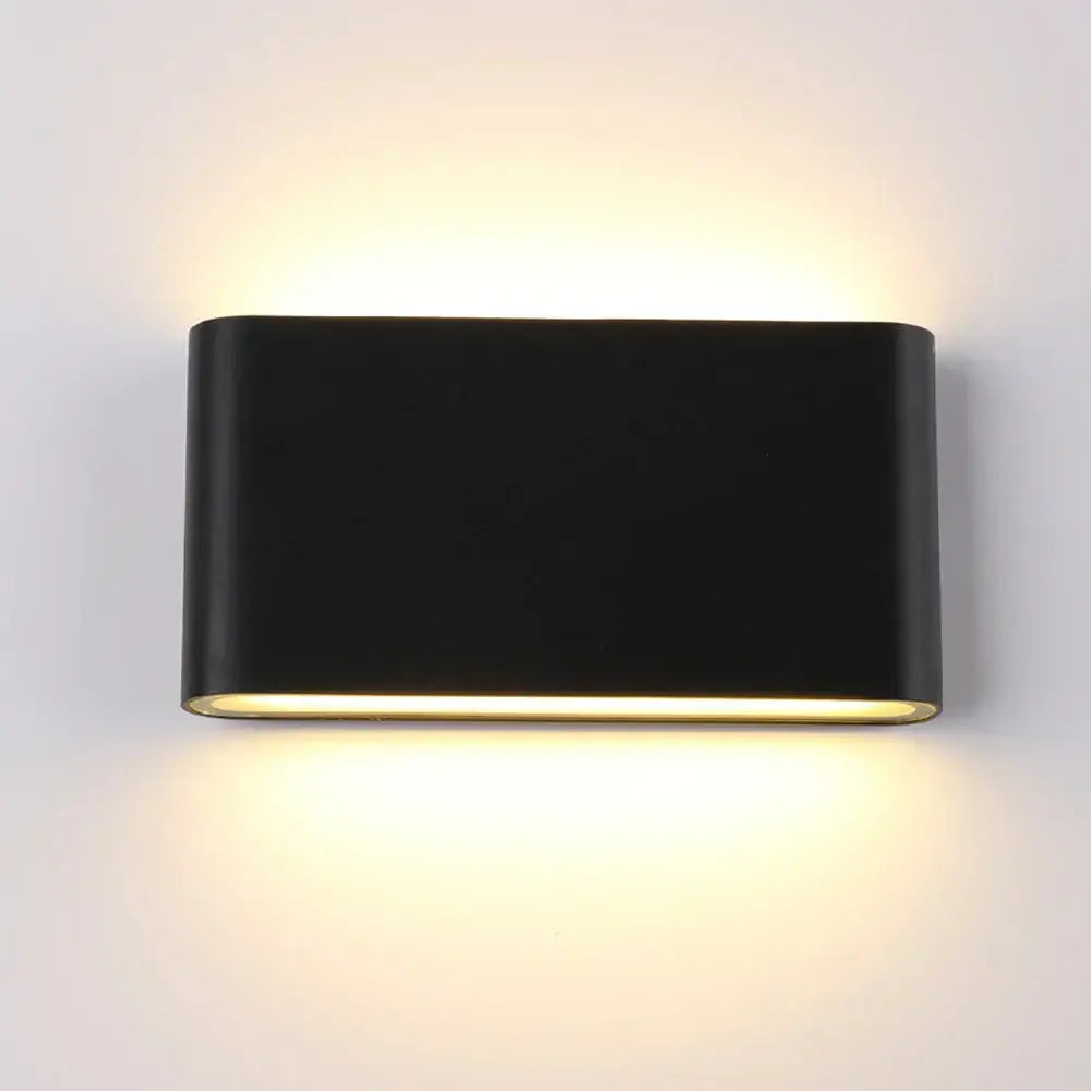 Black rectangular decorbites led outdoor wall lamp with sleek modern design and warm ambient lighting for corridors