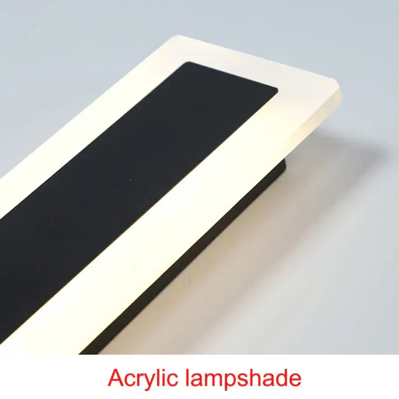Modern rectangular acrylic lampshade decorbites led outdoor wall light with sleek white frame and black central panel for porch use