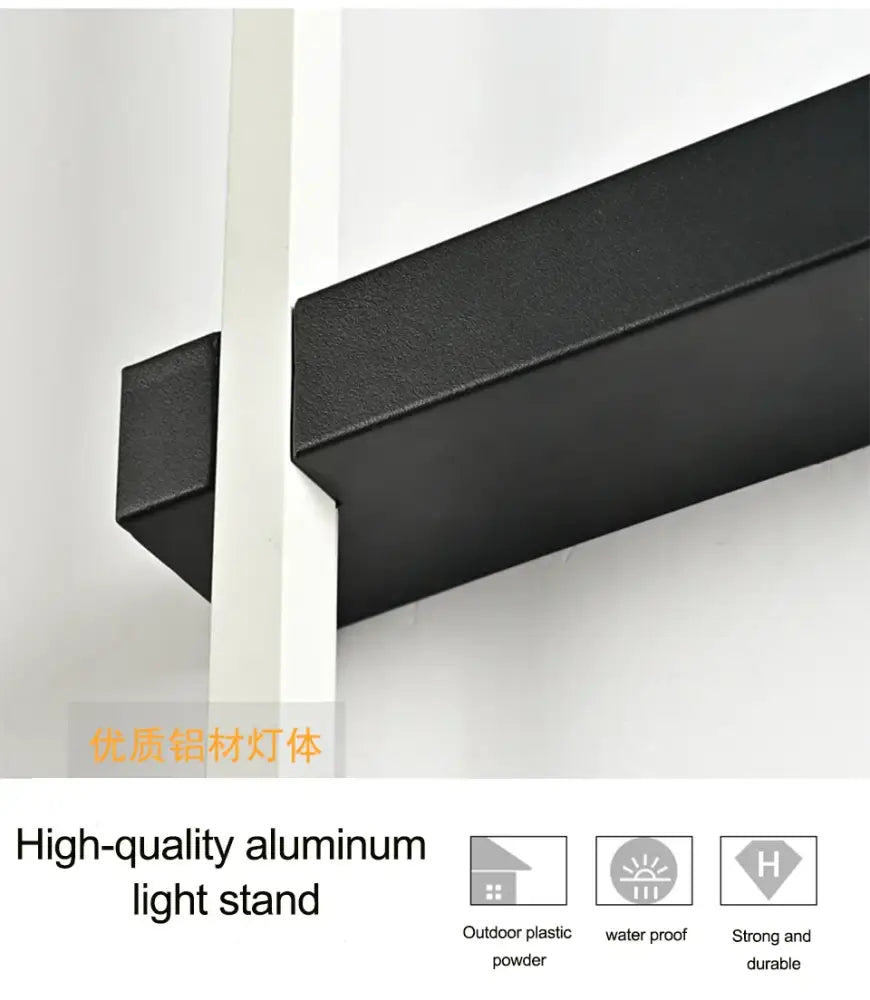 Black matte aluminum decorbites™ outdoor wall light with modern sleek design for villa garden patio use