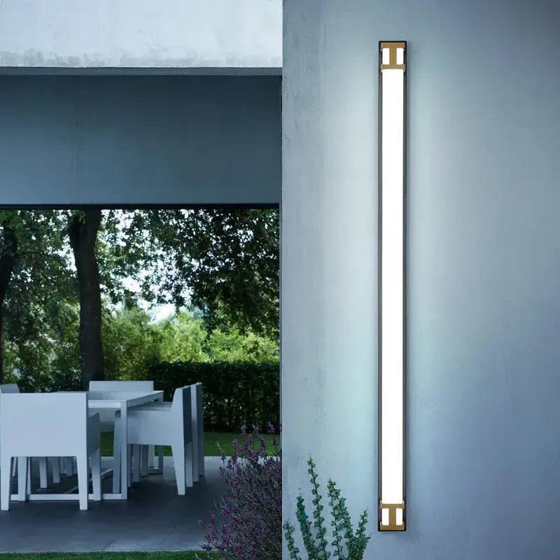 Modern gold-framed decorbites led outdoor wall lamp with sleek rectangular design and bright white led outdoor wall light