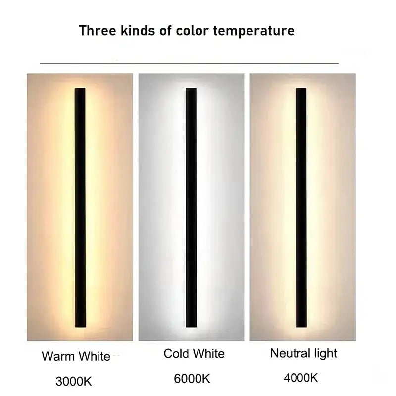 Modern minimalist DecorBites led outdoor wall light with warm white cold white and neutral light color temperatures