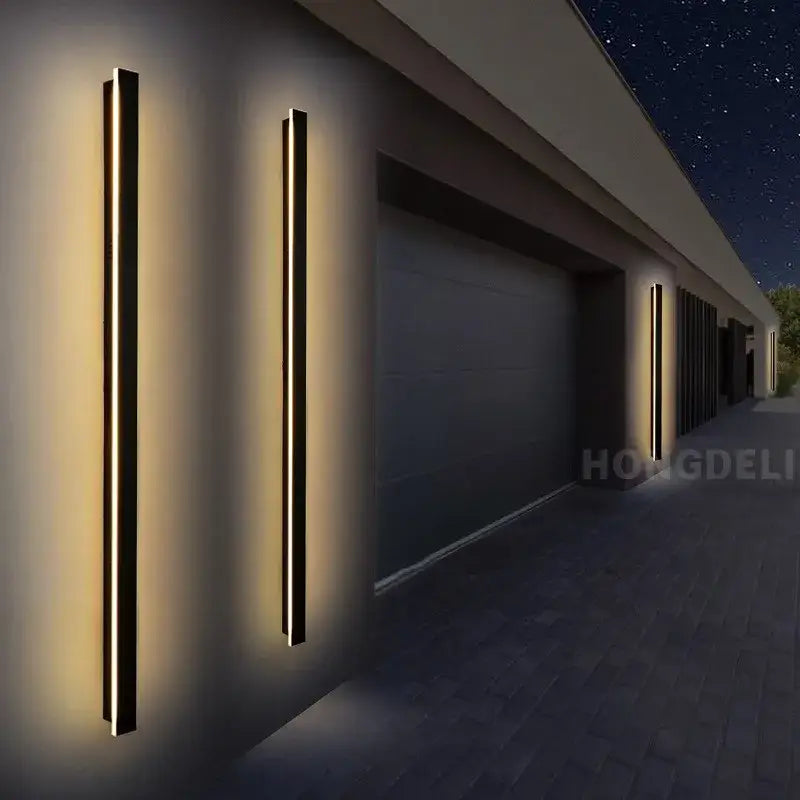 Modern black aluminum decorbites led outdoor wall light with warm golden led outdoor wall illumination for garden porch