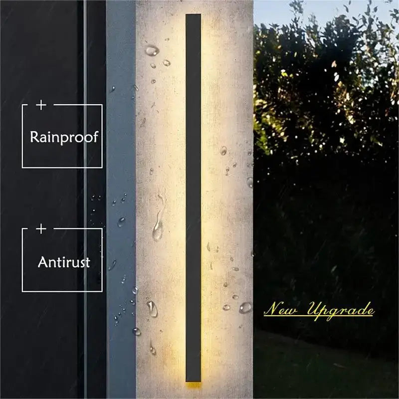 Modern black slim decorbites led outdoor wall light with warm light waterproof aluminum rainproof antirust design