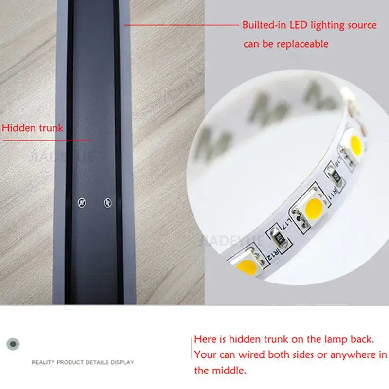 Black metal decorbites led outdoor wall light with built-in replaceable led lighting for garden and balcony use