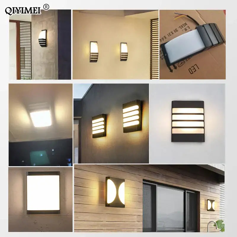 Black rectangular decorbites led outdoor wall sconce with horizontal slatted design for garden and patio lighting