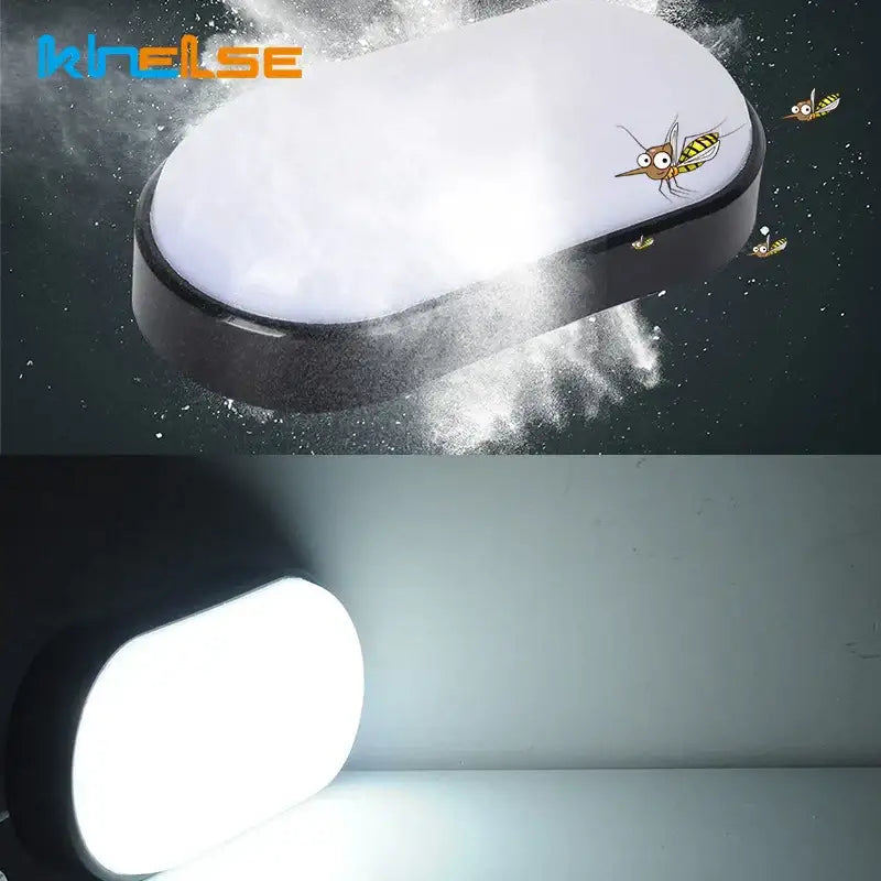 Decorbites™ black and white oval wall lamp with led lighting and mosquito design for outdoor and bathroom use