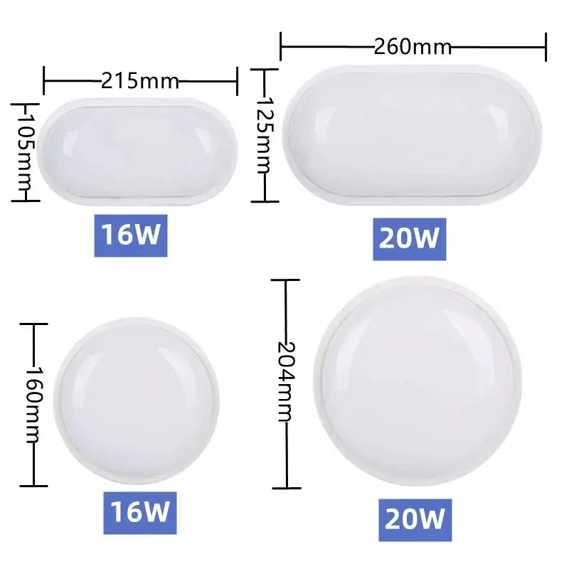 Decorbites led oval wall lamp outdoor ceiling light white 16w 20w oval wall lamp waterproof lighting