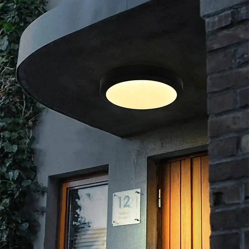 Decorbites™ black oval wall lamp ceiling light with warm diffused glow for outdoor garden bathroom use
