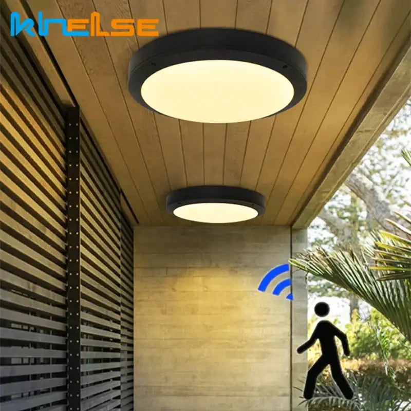 DecorBites™ black matte oval wall lamp with warm white LED light for outdoor garden and bathroom ceiling use