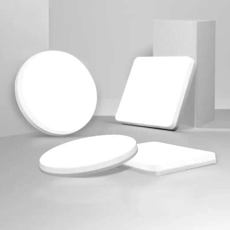 White circular and square decorbites led panel ceiling lights with minimalist design for bedroom and living room lighting