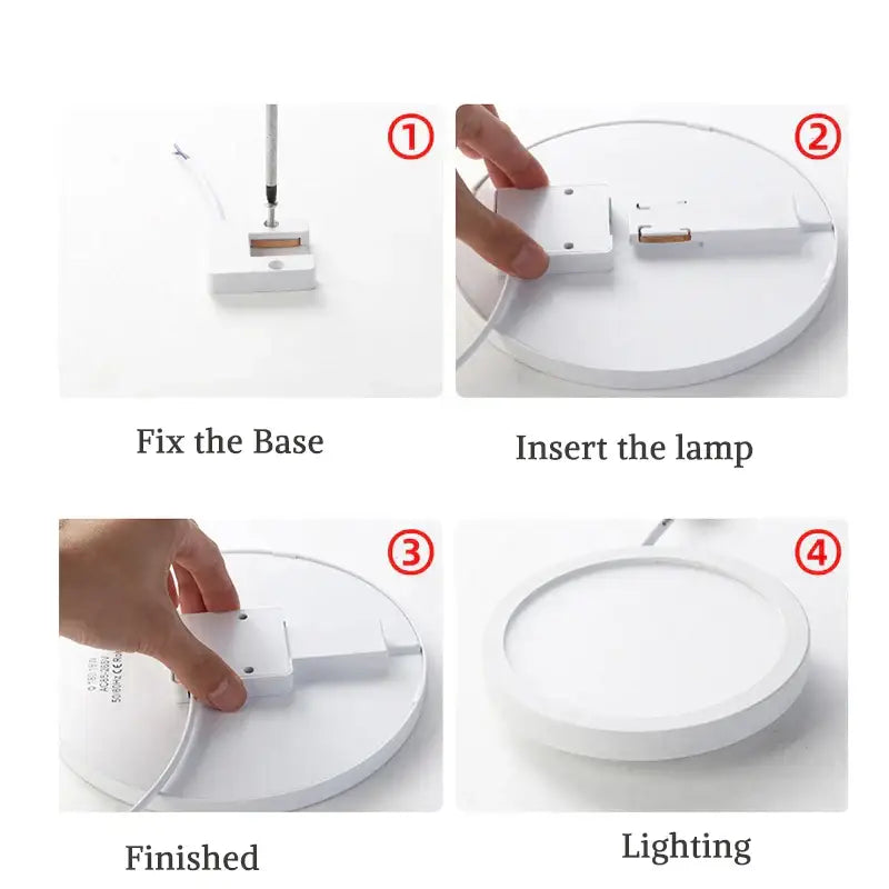 White circular decorbites led panel ceiling light with sleek minimalist design for bedroom and living room lighting
