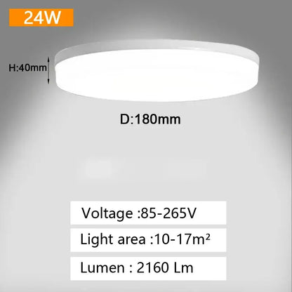 A sleek circular white decorbites led panel ceiling light with modern design and 24w power for home lighting