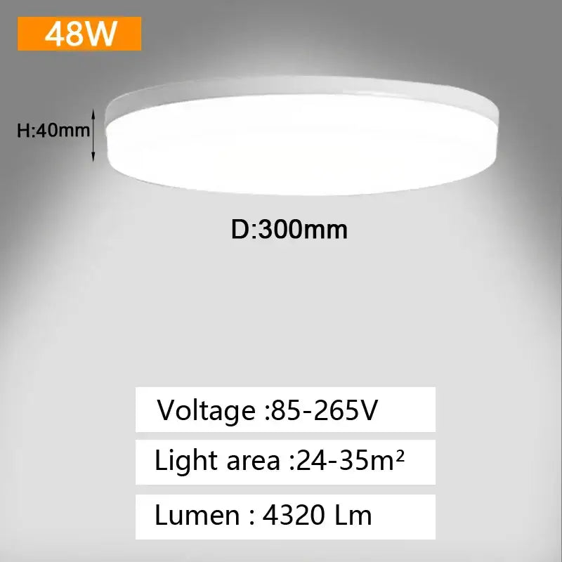 White circular decorbites led panel ceiling light with modern design 300mm diameter for bedroom and living room lighting