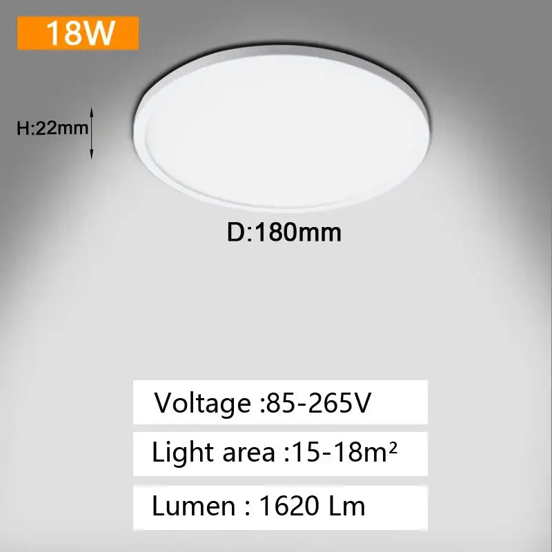 White circular decorbites led panel ceiling light 180mm diameter modern design for bedroom and living room lighting