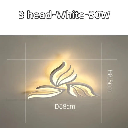 White three-head wall lamp with modern flame-like design and warm lighting for decorbites led panel ceiling light use