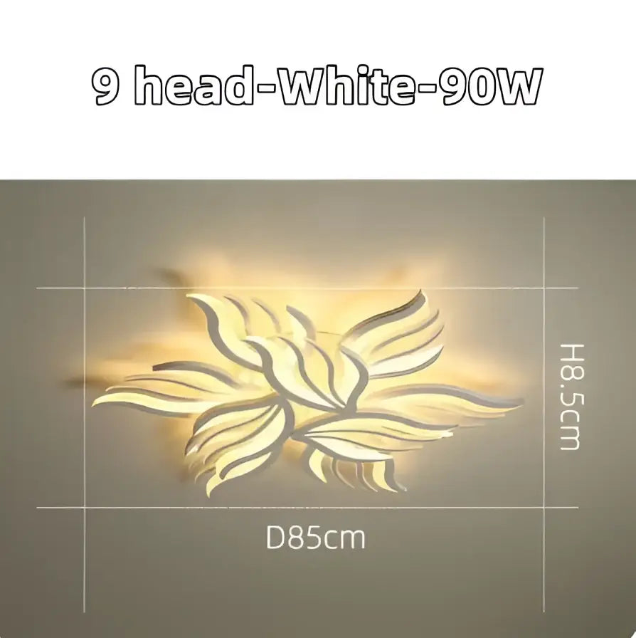 White 90w decorbites led panel ceiling light with sleek floral design and metallic finish for modern rooms