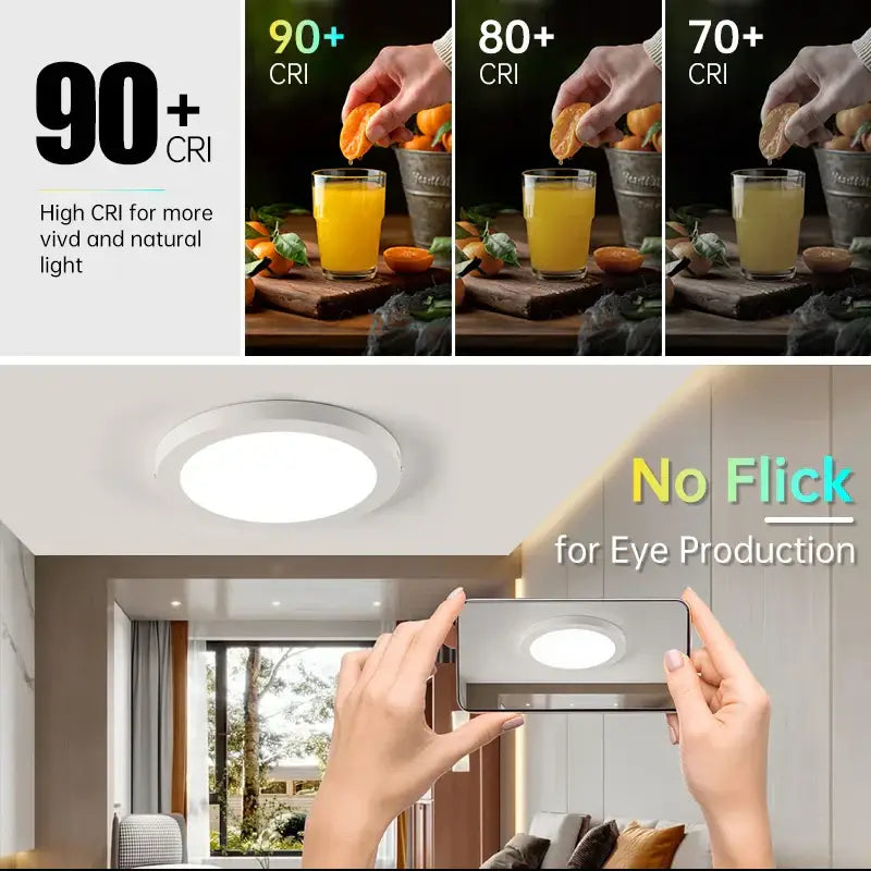 Circular white decorbites led panel ceiling light with sleek modern design for kitchen chandelier surface mount fixture