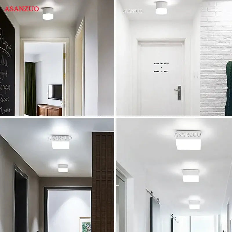 White circular and rectangular decorbites led panel light by asanzuo 7w-12w surface mounted downlight for ceiling