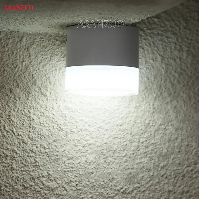 Gray cylindrical ceiling-mounted decorbites led panel light with frosted diffuser emitting bright white illumination