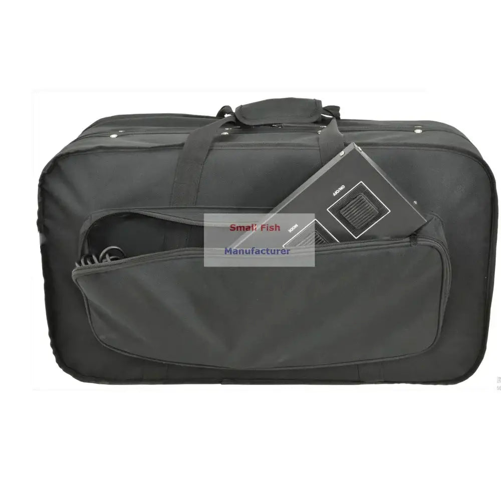 Black padded instrument case with front zippered pocket and top handle for decorbites led par kit storage and transport